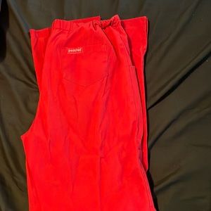 Red scrub pants